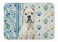White Boxer Coastal Sea Glass Memory Foam Kitchen Mat Machine Washable Anti-Fatigue Cushion Comfort Bath or Kitchen Rug