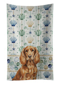 Boykin Spaniel Coastal Sea Glass Kitchen Towel Velour Plush Front and Cotton Loop Back Machine Washable