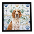 Bracco Italiano Coastal Sea Glass Framed Metal Print Bathroom, Kitchen, Office, Home Decor Wall Art Ready to Hang, Square, 8X8