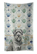 Gray Briard Coastal Sea Glass Kitchen Towel Velour Plush Front and Cotton Loop Back Machine Washable