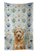 Tawny Briard Coastal Sea Glass Kitchen Towel Velour Plush Front and Cotton Loop Back Machine Washable