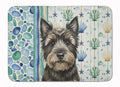 Black Cairn Terrier Coastal Sea Glass Memory Foam Kitchen Mat Machine Washable Anti-Fatigue Cushion Comfort Bath or Kitchen Rug