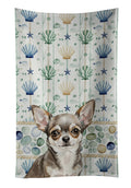 Chihuahua Coastal Sea Glass Kitchen Towel Velour Plush Front and Cotton Loop Back Machine Washable