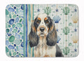 Parti Cocker Spaniel Coastal Sea Glass Memory Foam Kitchen Mat Machine Washable Anti-Fatigue Cushion Comfort Bath or Kitchen Rug