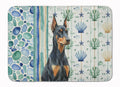 Doberman Pinscher Coastal Sea Glass Memory Foam Kitchen Mat Machine Washable Anti-Fatigue Cushion Comfort Bath or Kitchen Rug