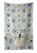 Dogo Argentino Coastal Sea Glass Kitchen Towel Velour Plush Front and Cotton Loop Back Machine Washable