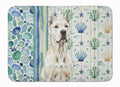 Dogo Argentino Coastal Sea Glass Memory Foam Kitchen Mat Machine Washable Anti-Fatigue Cushion Comfort Bath or Kitchen Rug