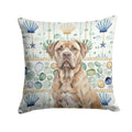 Isabella Dogue de Bordeaux Coastal Sea Glass Decorative Throw Pillow 18x18 Indoor Outdoor Accent Cushion, Fabric Cover with Insert for Sofa, Bed, Porch & Living Room