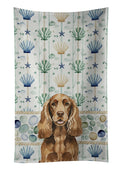 Liver English Cocker Spaniel Coastal Sea Glass Kitchen Towel Velour Plush Front and Cotton Loop Back Machine Washable