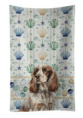Liver Roan English Cocker Spaniel Coastal Sea Glass Kitchen Towel Velour Plush Front and Cotton Loop Back Machine Washable