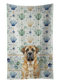 Apricot English Mastiff Coastal Sea Glass Kitchen Towel Velour Plush Front and Cotton Loop Back Machine Washable