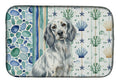 Blue Belton English Setter Coastal Sea Glass Dish Drying Mat Absorbent Dish Drying Mat Pad for Kitchen Counter Dish Drainer Mat for Countertop, 14 x 21", Multicolor