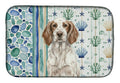 Liver Belton English Setter Coastal Sea Glass Dish Drying Mat Absorbent Dish Drying Mat Pad for Kitchen Counter Dish Drainer Mat for Countertop, 14 x 21", Multicolor