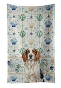 Tricolor English Setter Coastal Sea Glass Kitchen Towel Velour Plush Front and Cotton Loop Back Machine Washable