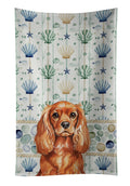 Ruby English Toy Spaniel Coastal Sea Glass Kitchen Towel Velour Plush Front and Cotton Loop Back Machine Washable