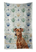Red German Pinscher Coastal Sea Glass Kitchen Towel Velour Plush Front and Cotton Loop Back Machine Washable