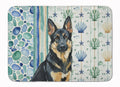 Black and Tan German Shepherd Coastal Sea Glass Memory Foam Kitchen Mat Machine Washable Anti-Fatigue Cushion Comfort Bath or Kitchen Rug