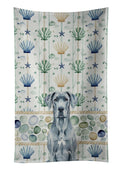 Blue Great Dane Coastal Sea Glass Kitchen Towel Velour Plush Front and Cotton Loop Back Machine Washable