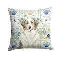 Badger Great Pyrenees Coastal Sea Glass Decorative Throw Pillow 18x18 Indoor Outdoor Accent Cushion, Fabric Cover with Insert for Sofa, Bed, Porch & Living Room