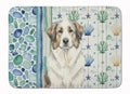 Badger Great Pyrenees Coastal Sea Glass Memory Foam Kitchen Mat Machine Washable Anti-Fatigue Cushion Comfort Bath or Kitchen Rug