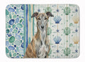 Brindle Greyhound Coastal Sea Glass Memory Foam Kitchen Mat Machine Washable Anti-Fatigue Cushion Comfort Bath or Kitchen Rug