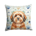 Sable Havanese Coastal Sea Glass Decorative Throw Pillow 18x18 Indoor Outdoor Accent Cushion, Fabric Cover with Insert for Sofa, Bed, Porch & Living Room