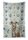 Brindle Irish Wolfhound Coastal Sea Glass Kitchen Towel Velour Plush Front and Cotton Loop Back Machine Washable