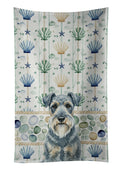 Kerry Blue Terrier Coastal Sea Glass Kitchen Towel Velour Plush Front and Cotton Loop Back Machine Washable