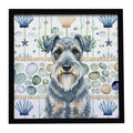 Kerry Blue Terrier Coastal Sea Glass Framed Metal Print Bathroom, Kitchen, Office, Home Decor Wall Art Ready to Hang, Square, 8X8