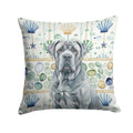 Blue Neapolitan Mastiff Coastal Sea Glass Decorative Throw Pillow 14x14 Indoor Outdoor Accent Cushion, Fabric Cover with Insert for Sofa, Bed, Porch & Living Room