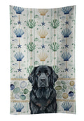 Black Newfoundland Coastal Sea Glass Kitchen Towel Velour Plush Front and Cotton Loop Back Machine Washable
