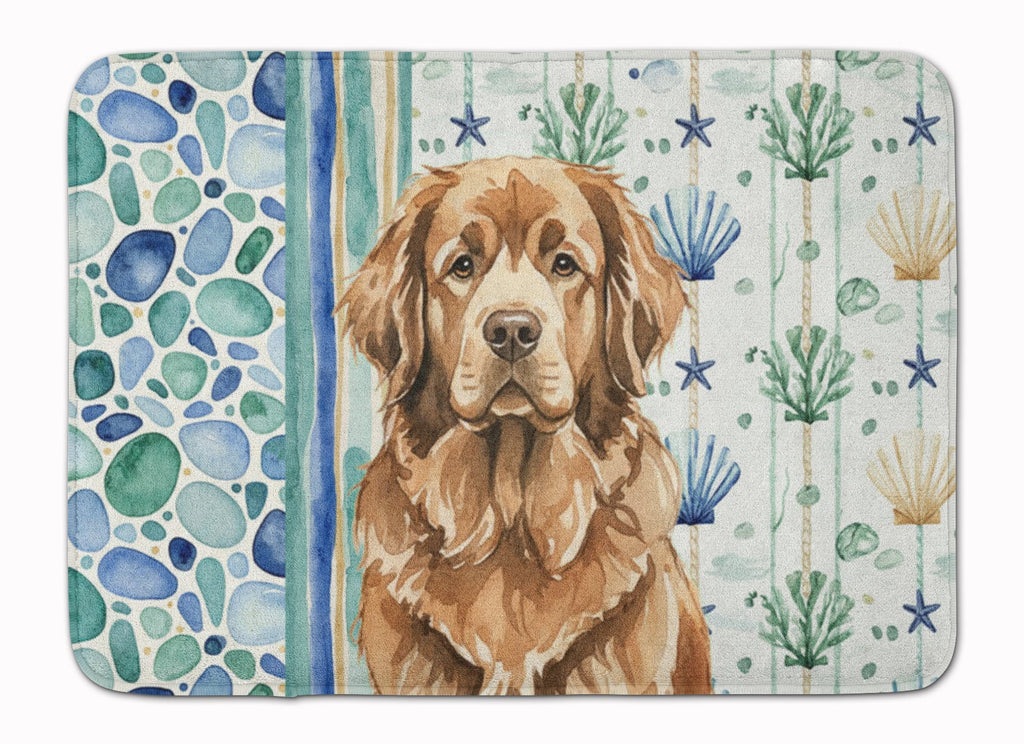 Brown Newfoundland Coastal Sea Glass Memory Foam Kitchen Mat Machine Washable Anti-Fatigue Cushion Comfort Bath or Kitchen Rug