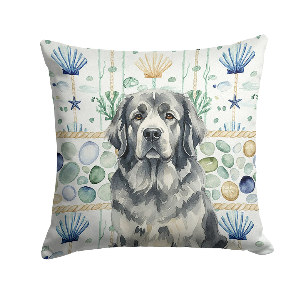 Gray Newfoundland Coastal Sea Glass Decorative Throw Pillow 18x18 Indoor Outdoor Accent Cushion, Fabric Cover with Insert for Sofa, Bed, Porch & Living Room