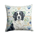 Landseer Newfoundland Coastal Sea Glass Decorative Throw Pillow 18x18 Indoor Outdoor Accent Cushion, Fabric Cover with Insert for Sofa, Bed, Porch & Living Room