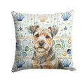 Grizzle and Tan Norfolk Terrier Coastal Sea Glass Decorative Throw Pillow 18x18 Indoor Outdoor Accent Cushion, Fabric Cover with Insert for Sofa, Bed, Porch & Living Room