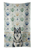 Norwegian Elkhound Coastal Sea Glass Kitchen Towel Velour Plush Front and Cotton Loop Back Machine Washable