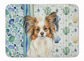 White with Sable Papillon Coastal Sea Glass Memory Foam Kitchen Mat Machine Washable Anti-Fatigue Cushion Comfort Bath or Kitchen Rug