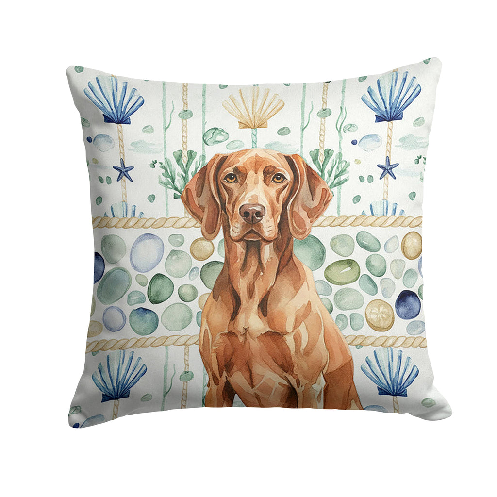 Liver Pointer Coastal Sea Glass Decorative Throw Pillow 18x18 Indoor Outdoor Accent Cushion, Fabric Cover with Insert for Sofa, Bed, Porch & Living Room