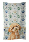 Toy Apricot Poodle Coastal Sea Glass Kitchen Towel Velour Plush Front and Cotton Loop Back Machine Washable