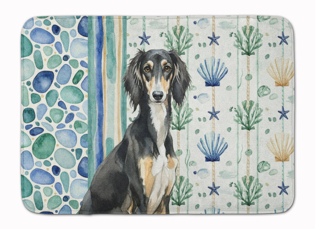 Black and Tan Saluki Coastal Sea Glass Memory Foam Kitchen Mat Machine Washable Anti-Fatigue Cushion Comfort Bath or Kitchen Rug