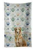 Wheaten Scottish Deerhound Coastal Sea Glass Kitchen Towel Velour Plush Front and Cotton Loop Back Machine Washable