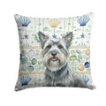 Gray Skye Terrier Coastal Sea Glass Decorative Throw Pillow 14x14 Indoor Outdoor Accent Cushion, Fabric Cover with Insert for Sofa, Bed, Porch & Living Room