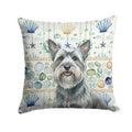 Gray Skye Terrier Coastal Sea Glass Decorative Throw Pillow 18x18 Indoor Outdoor Accent Cushion, Fabric Cover with Insert for Sofa, Bed, Porch & Living Room