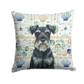 Standard Schnauzer Coastal Sea Glass Decorative Throw Pillow 18x18 Indoor Outdoor Accent Cushion, Fabric Cover with Insert for Sofa, Bed, Porch & Living Room