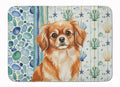 Red Tibetan Spaniel Coastal Sea Glass Memory Foam Kitchen Mat Machine Washable Anti-Fatigue Cushion Comfort Bath or Kitchen Rug