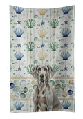 Weimaraner Coastal Sea Glass Kitchen Towel Velour Plush Front and Cotton Loop Back Machine Washable