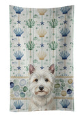 Westie Coastal Sea Glass Kitchen Towel Velour Plush Front and Cotton Loop Back Machine Washable