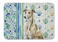 Brindle Whippet Coastal Sea Glass Memory Foam Kitchen Mat Machine Washable Anti-Fatigue Cushion Comfort Bath or Kitchen Rug