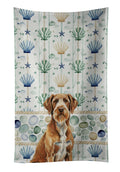 Wirehaired Pointing Griffon Coastal Sea Glass Kitchen Towel Velour Plush Front and Cotton Loop Back Machine Washable