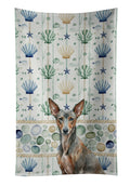 Xoloitzcuintli Coastal Sea Glass Kitchen Towel Velour Plush Front and Cotton Loop Back Machine Washable